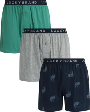 Lucky Brand Men's Boxer Shorts – 3 Pack Knitted Mens Underwear Boxers with Functional Fly - Classic Boxers for Men (S-XXL)