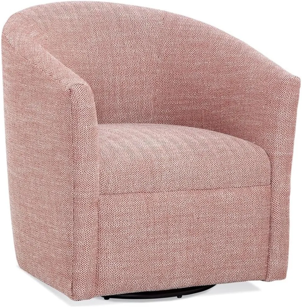 Lynton Henna Brick Red Fabric Swivel Accent Chair