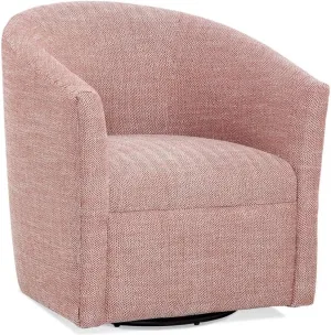 Lynton Henna Brick Red Fabric Swivel Accent Chair
