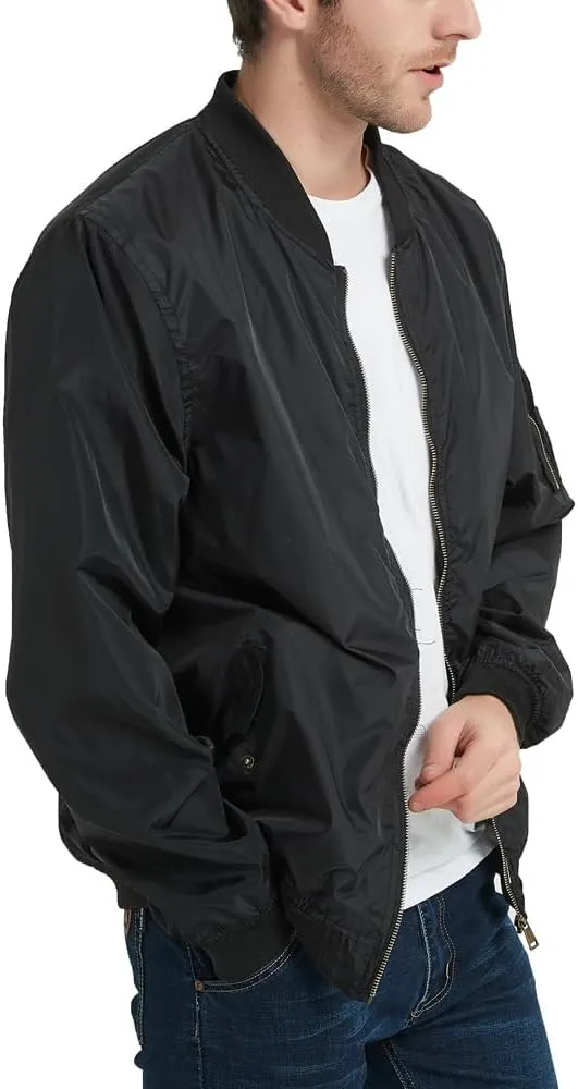 MADHERO Mens Bomber Jacket Lightweight Slim Fit Softshell Windbreaker