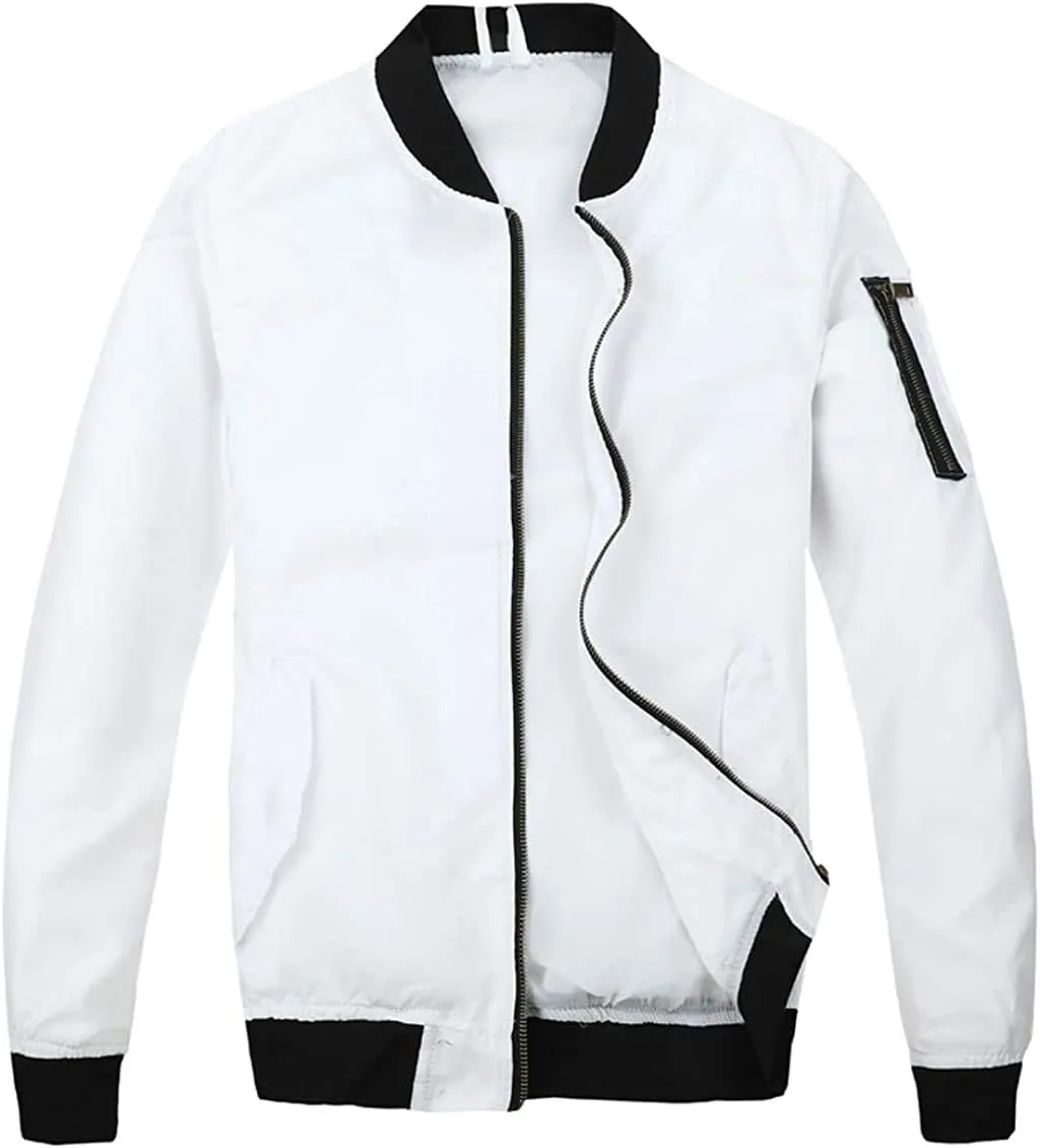 MADHERO Mens Bomber Jacket Lightweight Slim Fit Softshell Windbreaker