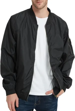 MADHERO Mens Bomber Jacket Lightweight Slim Fit Softshell Windbreaker