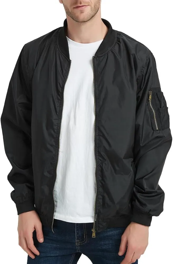 MADHERO Mens Bomber Jacket Lightweight Slim Fit Softshell Windbreaker
