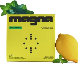 MAGNA Electrolyte Powder Drink Mix for Hydration, Energy & Focus Support with Magnesium L Threonate, Malate & Glycinate, Sodium, Potassium, Vitamin D, B6 & B12, Mint Lemonade Flavor, 30 Servings