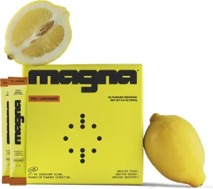 Magna Electrolyte Powder Drink Mix for Hydration, Energy & Focus Support with Magnesium L Threonate, Malate & Glycinate, Sodium, Potassium, Vitamin D, B6 & B12, Tea Lemonade Flavor, 30 Servings