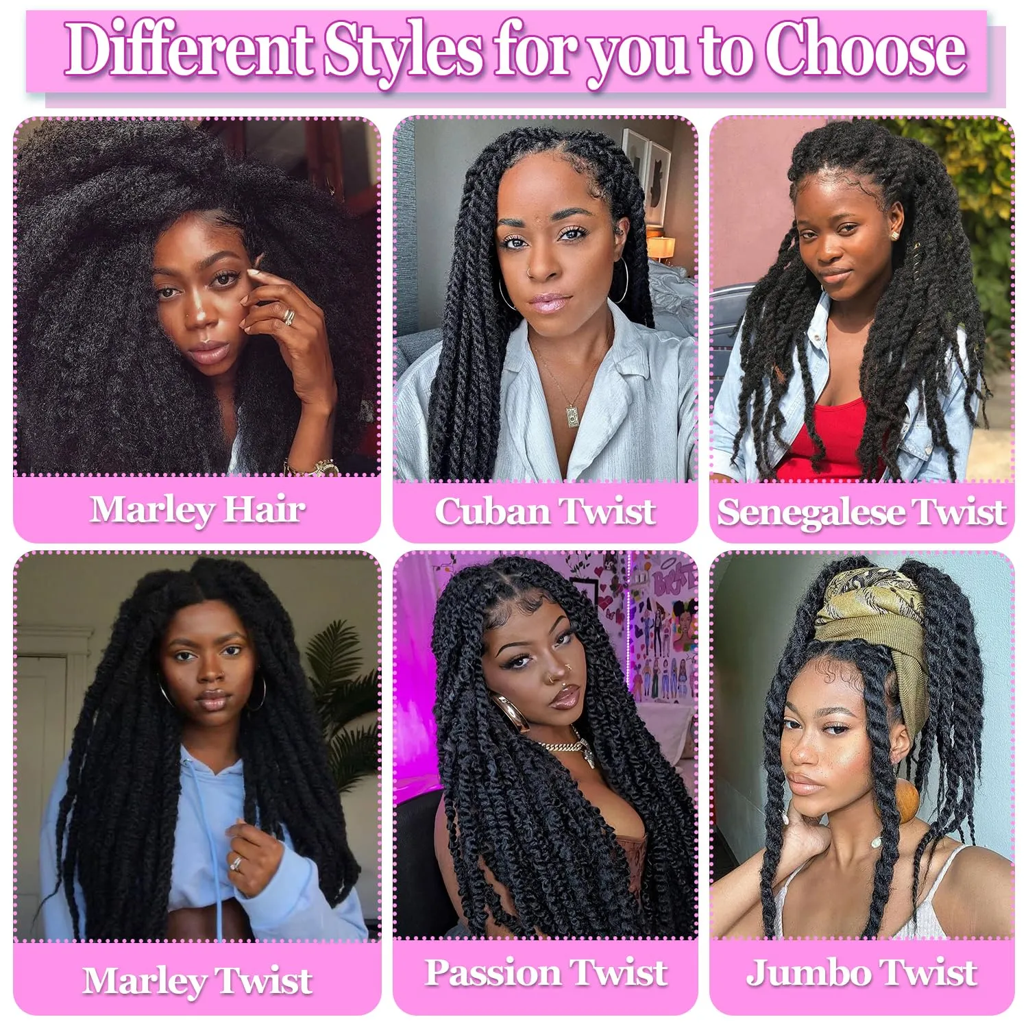 Marley Hair, 18 Inch Afro Kinky Curly Crochet Hair for Faux Locs, 3 Packs, #2