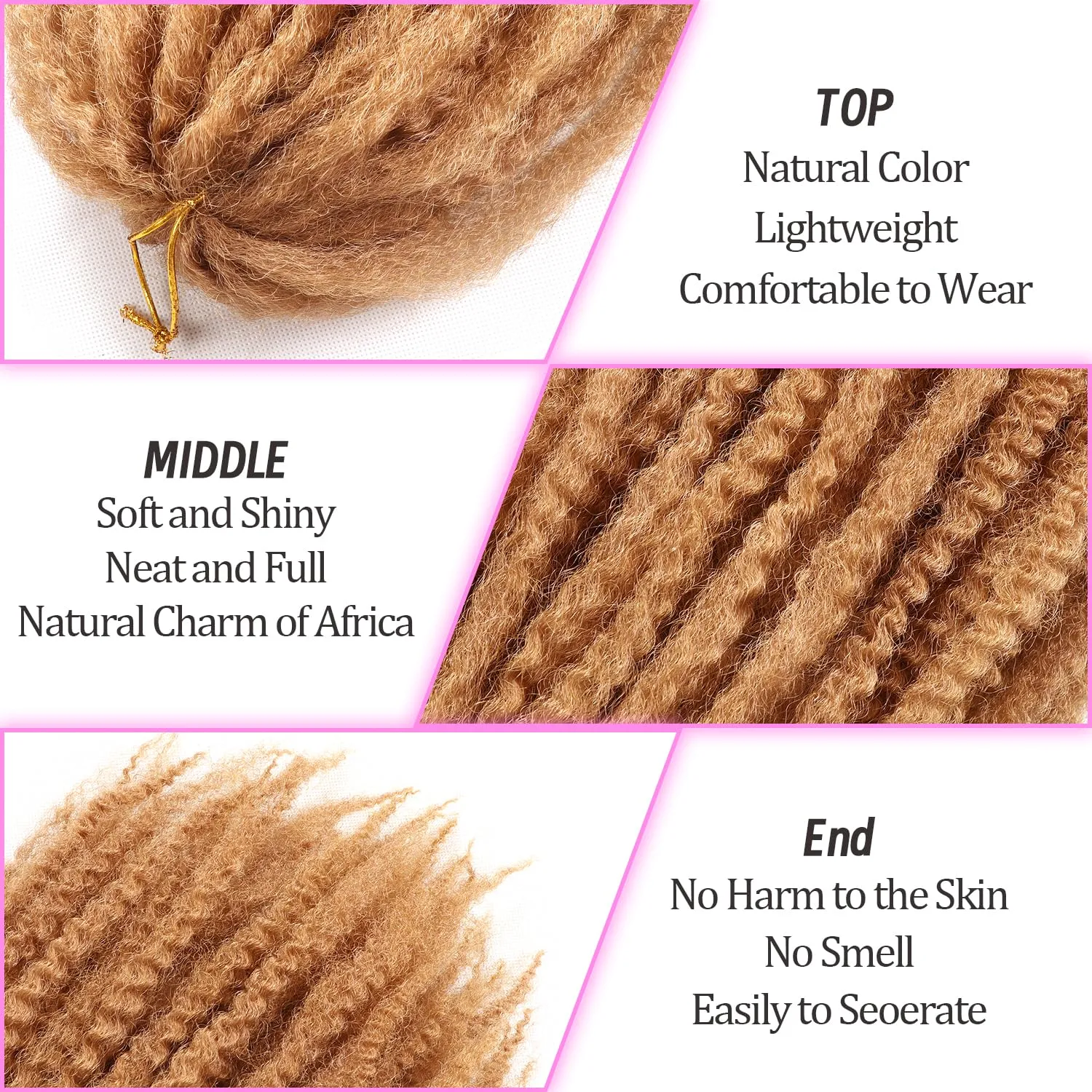 Marley Twist Braiding Hair-18 Inch 90Roots/unfold Soft Marley Twist Hair For Twists 3 Packs Lightweight Cuabn Twist Hair For Black Women(18 Inch 3 Packs,27#)