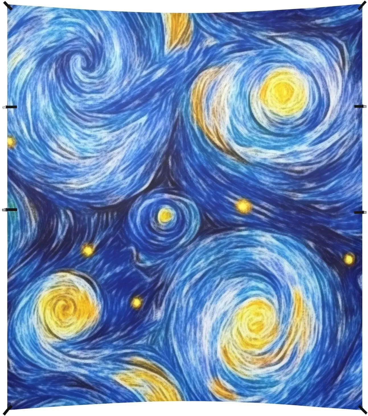 Masterpiece Starry Night Oil Painting 1_1 Foldable Beach Cabana UPF50  Easy Setup Shade Sun Shelter Includes Sand Shovel, Sandbags, Stability Poles for Camping, Picnics, Backyard