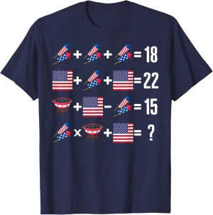 Math 4th Of July Order Of Operations USA Flag Firecracker BB T-Shirt