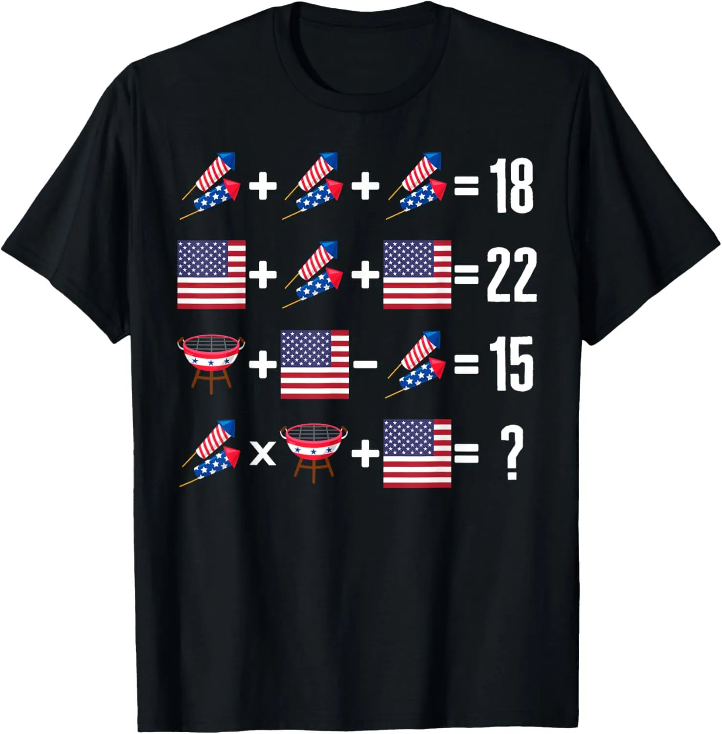 Math 4th Of July Order Of Operations USA Flag Firecracker BB T-Shirt