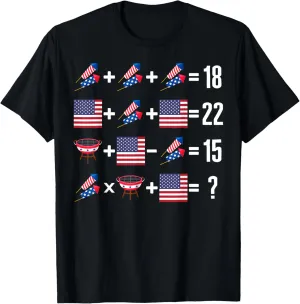 Math 4th Of July Order Of Operations USA Flag Firecracker BB T-Shirt