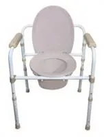 McKesson Folding Commode Chair Fixed Arm Steel Frame Back Bar 17 to 23 Inch Height, McKesson Brand, 146-RTL11158KDR - Sold by: Pack of One
