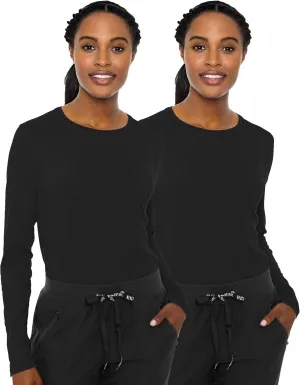 Med Couture Women's Underscrub Top Long Sleeve Performance Knit Tee, 360° Stretch, Lightweight & Ultra Soft Fabric - MC8499