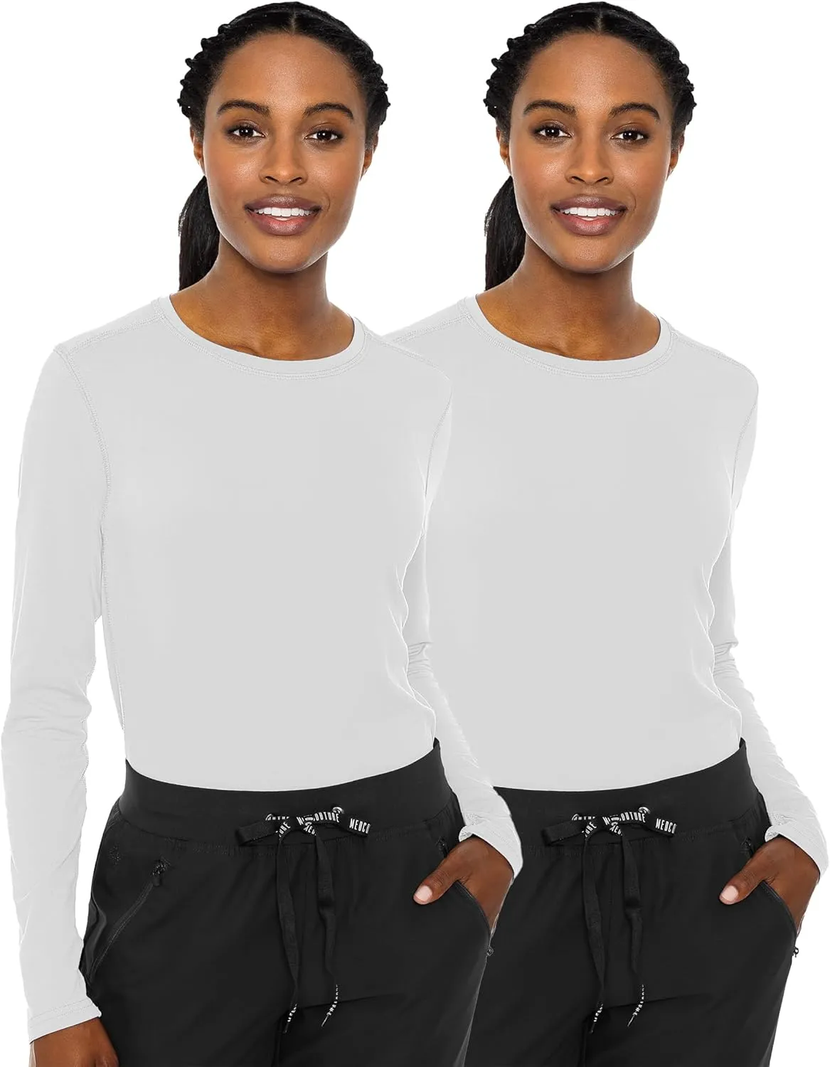 Med Couture Women's Underscrub Top Long Sleeve Performance Knit Tee, 360° Stretch, Lightweight & Ultra Soft Fabric - MC8499