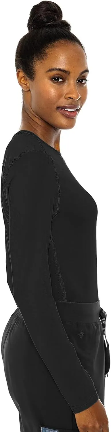 Med Couture Women's Underscrub Top Long Sleeve Performance Knit Tee, 360° Stretch, Lightweight & Ultra Soft Fabric - MC8499