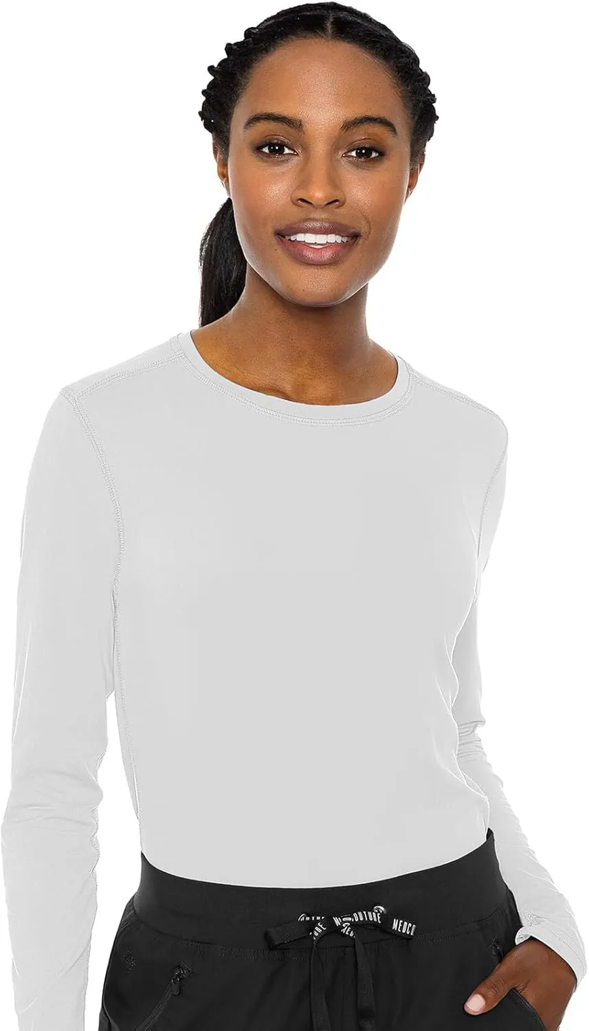 Med Couture Women's Underscrub Top Long Sleeve Performance Knit Tee, 360° Stretch, Lightweight & Ultra Soft Fabric - MC8499