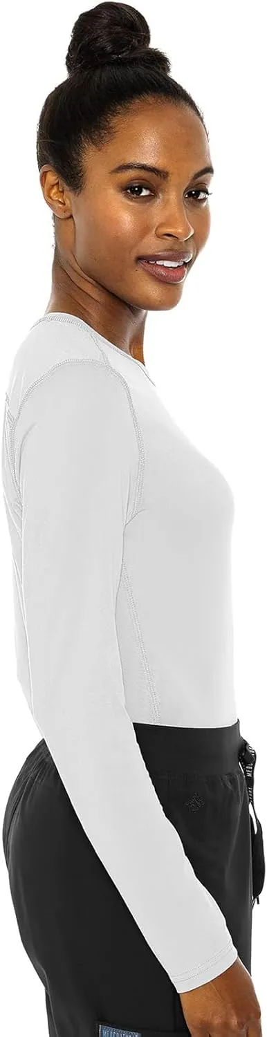 Med Couture Women's Underscrub Top Long Sleeve Performance Knit Tee, 360° Stretch, Lightweight & Ultra Soft Fabric - MC8499