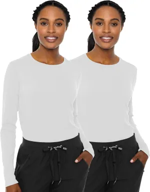 Med Couture Women's Underscrub Top Long Sleeve Performance Knit Tee, 360° Stretch, Lightweight & Ultra Soft Fabric - MC8499