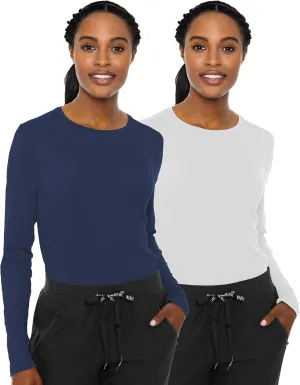 Med Couture Women's Underscrub Top Long Sleeve Performance Knit Tee, 360° Stretch, Lightweight & Ultra Soft Fabric - MC8499