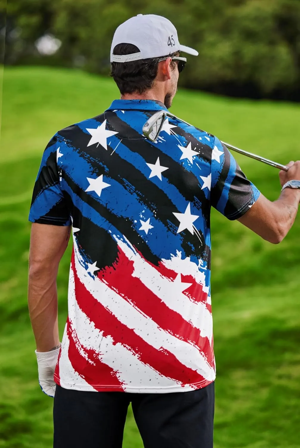Men's Golf Polo Shirts Moisture Wicking Athletic Polos Dry Fit Performance Shirt (S-XXL)