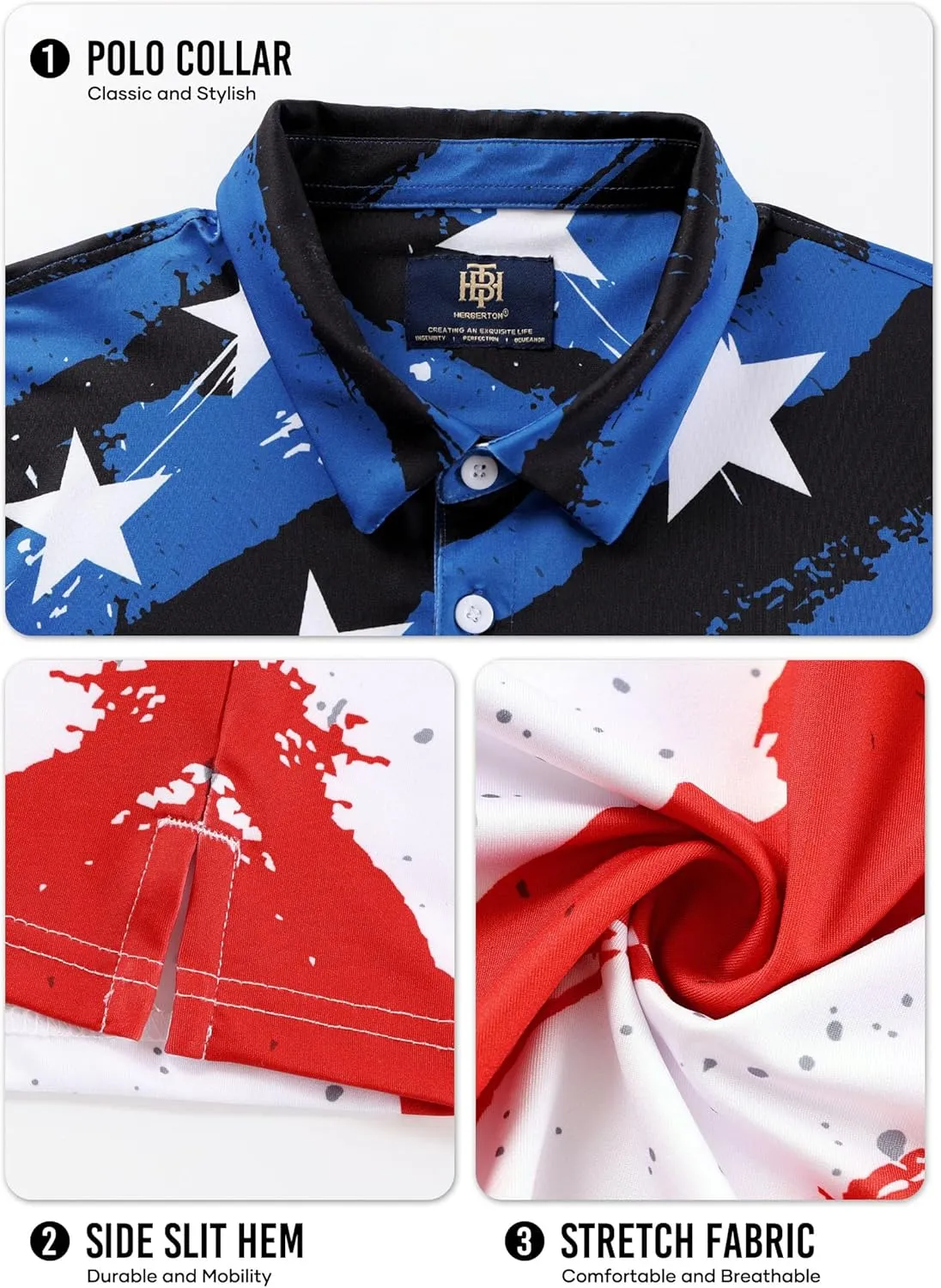 Men's Golf Polo Shirts Moisture Wicking Athletic Polos Dry Fit Performance Shirt (S-XXL)