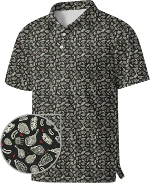 Men's Golf Shirts Moisture Wicking Quick Dry Performance Golf Polo Shirts for Men Fashion Print Short Sleeve Polo Shirts