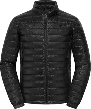 Men’s Lightweight Down Jacket Water Resistant Puffer Insulated Warm Winter Coat with Pockets