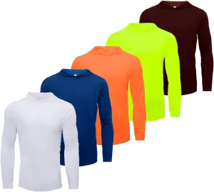 Mens Long Sleeve Shirt Lightweight Sun Protection Fishing Shirts Athletic Hoodie Shirts 5 Pack