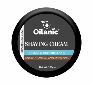 Men's Shaving Cream with Flaxseed Sesame and Olive Oil (Pack of 1, Each 100 grams)| Provides a Smooth, Hydrating and Refreshing Shaving Gently Cleanses, Moisturizes and Nourishes the Skin