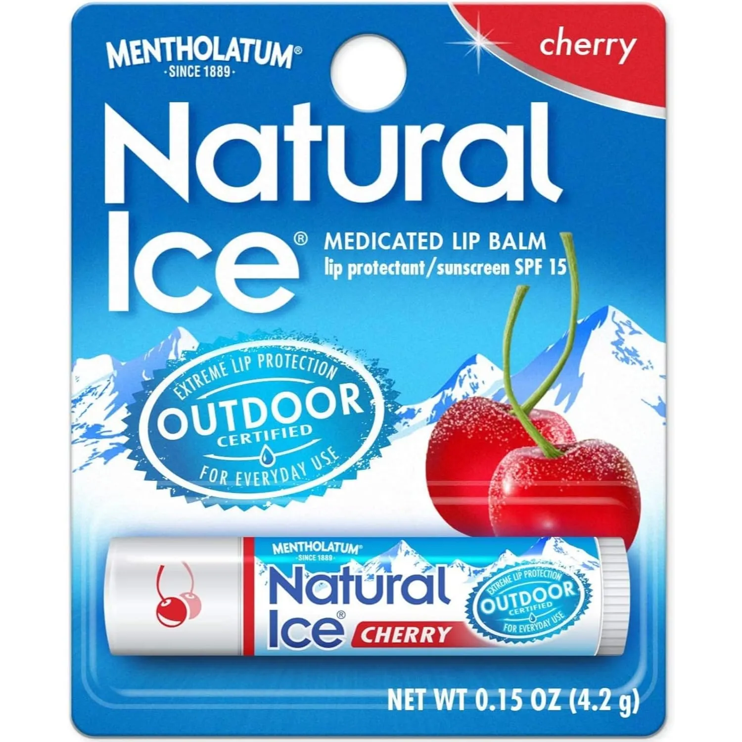 Mentholatum Natural Ice Lip Balm Cherry SPF 15 1 Each (Pack of 4)