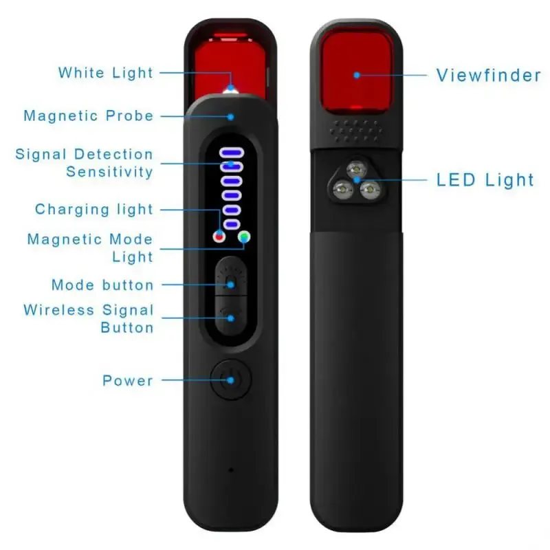 Mini Anti Spy Hidden Camera Detector Pen LED Infrared Scanning RF Signal Detection Wireless Bug Micro Cam GSM GPS Tracker Finder