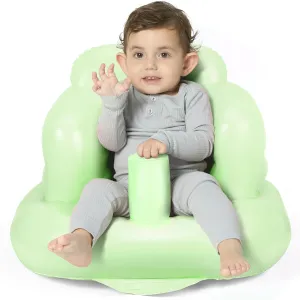 MINK Inflatable Baby Seat with Built-in Pump - Floor Seat, Portable Infant Safety Chair with Handle for Sit Up and Learn to Play, for Babies 6-24 Months (Grass Green)