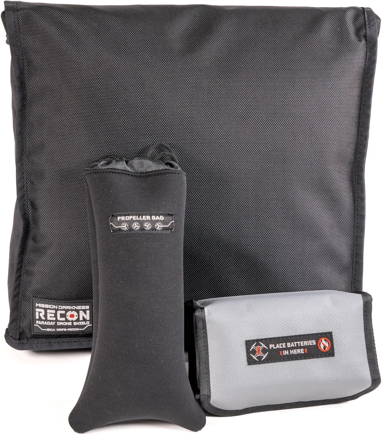Mission Darkness Recon Faraday Drone Shield // Military-Grade RF Shielding for Drones UAVs Electronics Mobile Devices // Digital Forensics Signal Isolation Anti-tracking Travel Protection Bag