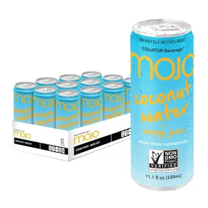 MOJO Coconut Water   Mango Juice | Hydration Drink & Sports Drink | Electrolytes Beverage 1043 mg | Vitamin B & C | Hydration Drink for Skin & Body | 11.1 Oz (Pack Of 12)