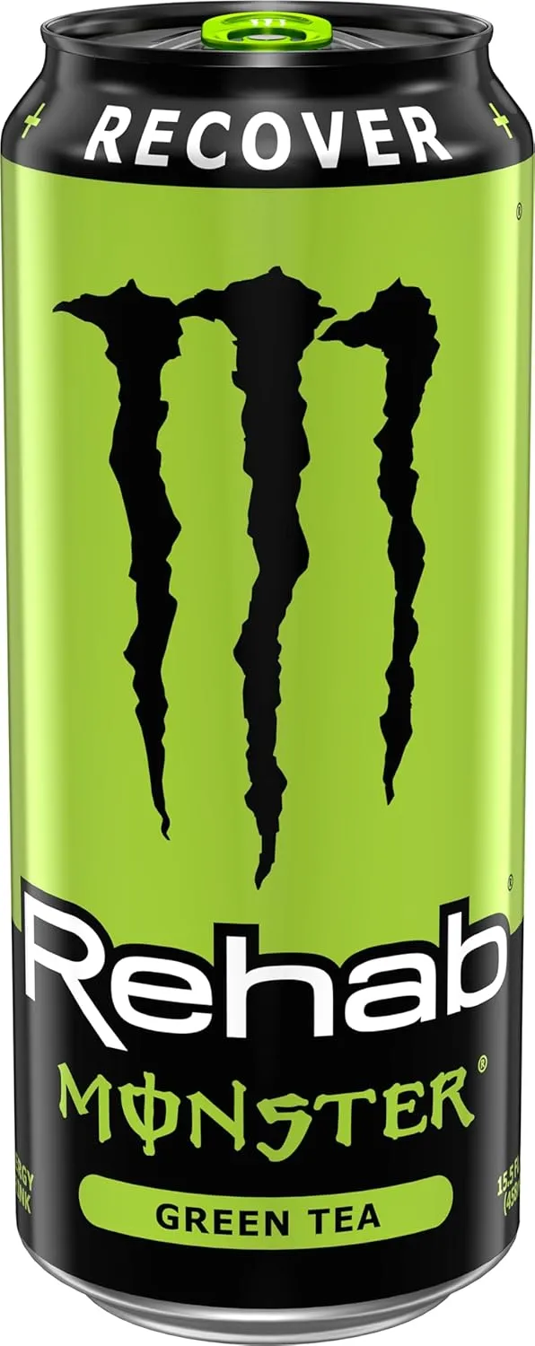Monster Energy Rehab Green Tea   Energy, Energy Iced Tea, Energy Drink 15.5 Ounce (Pack of 15)