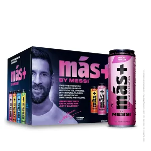 Más  by Messi 12oz Variety Pack, Sports Drink & Hydration Beverage, Natural Flavors with Vitamins and Electrolytes, No Artificial Sweeteners or Colors, 12-pack