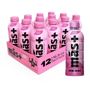 Más  by Messi 16.9oz Miami Punch, Sports Drink & Hydration Beverage, Natural Flavors with Vitamins and Electrolytes, No Artificial Sweeteners or Colors, 12-pack