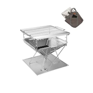MT-045 3-in-1 Portable Wood Burning Grill & Fire Pit, 16x18", with Bag