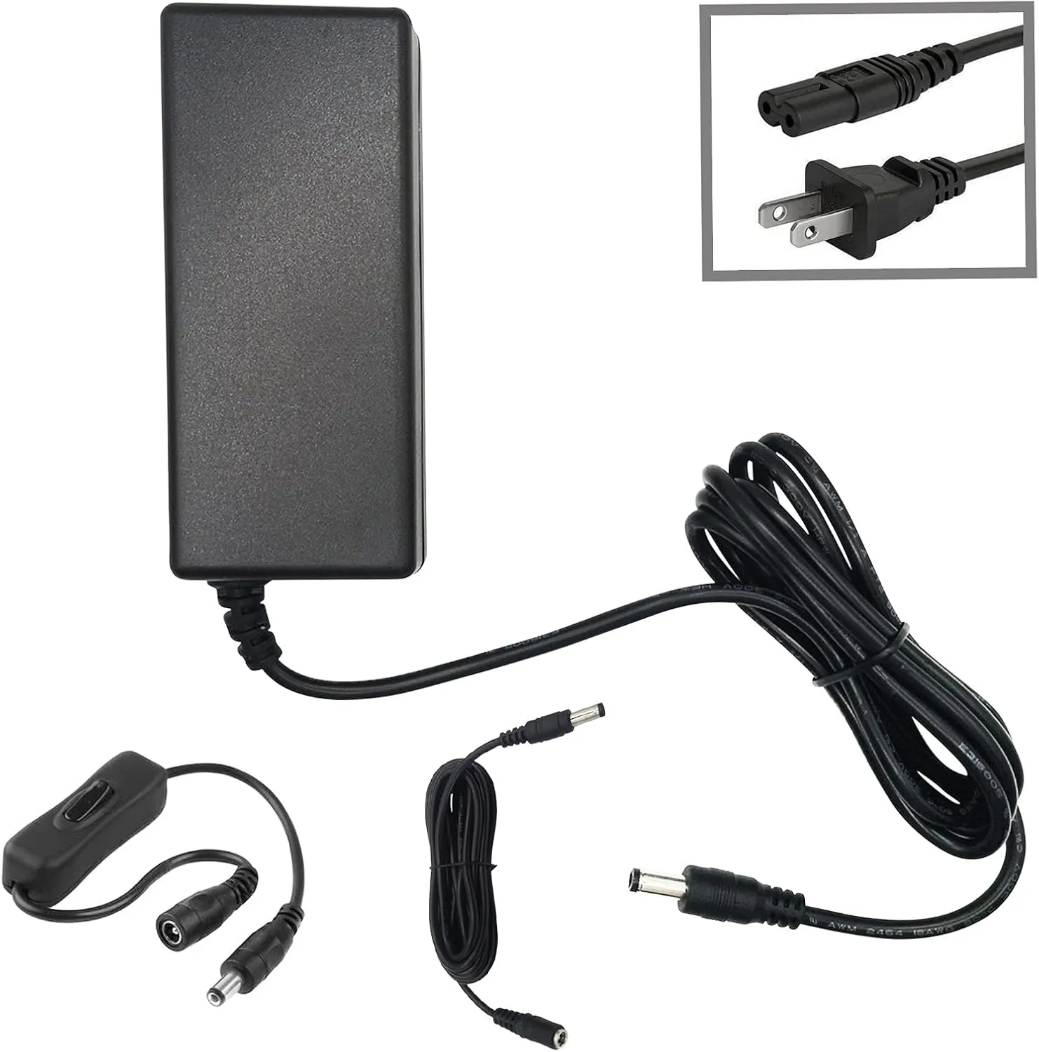 MyVolts 24V Power Supply Adaptor Compatible with Vax H86-GA-P Gator Pet Handheld Vacuum Cleaner - US Plug with Extension and ON/Off Switch
