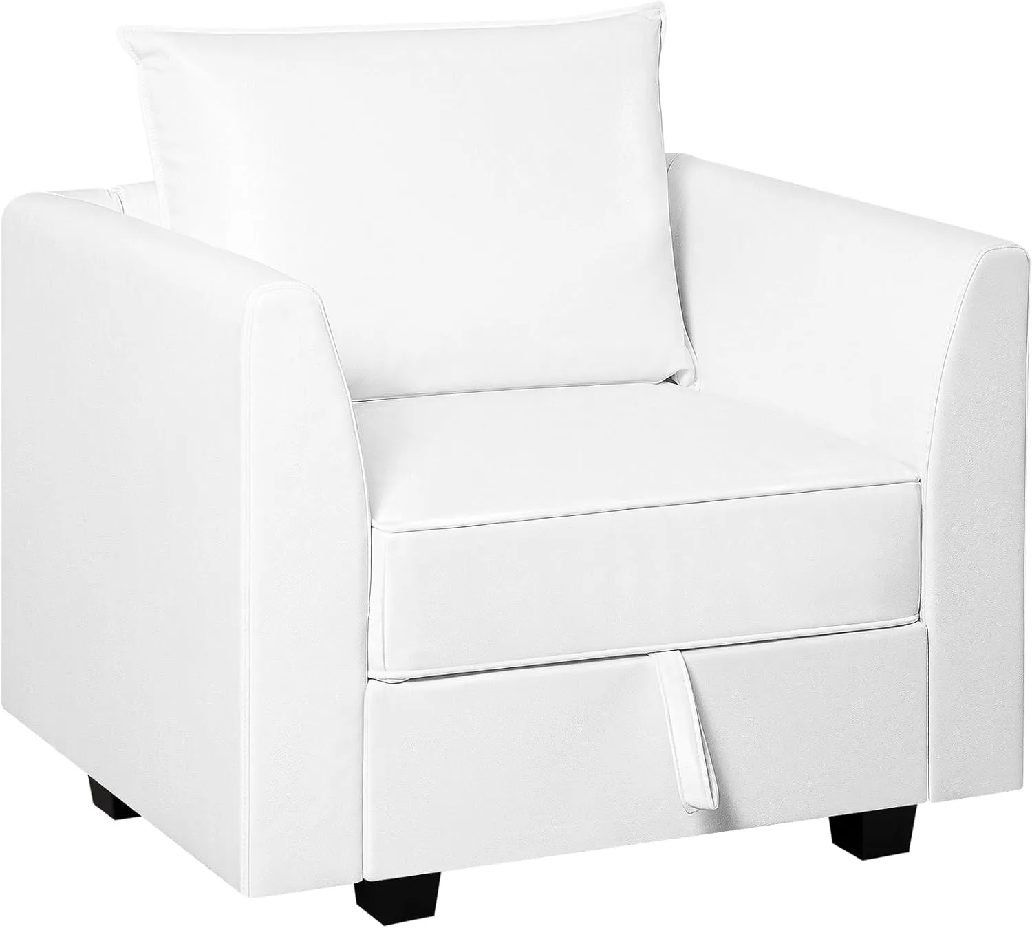 Naomi Home Elizabeth Modern DIY Collection - Convertible Modular Sectional Sofa - Ultimate Sofa Experience Air Leather Couch for Living Room Apartment Office Accent Chair with Ottoman White
