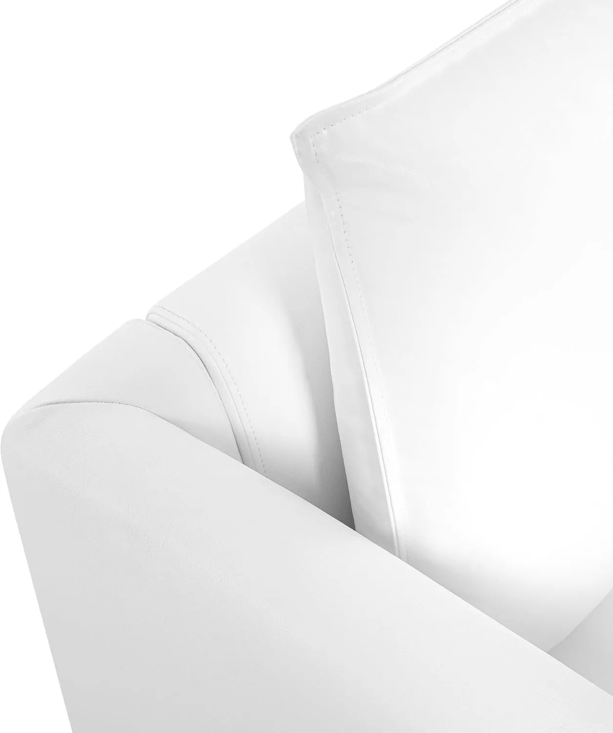Naomi Home Elizabeth Modern DIY Collection - Convertible Modular Sectional Sofa - Ultimate Sofa Experience Air Leather Couch for Living Room Apartment Office Accent Chair with Ottoman White
