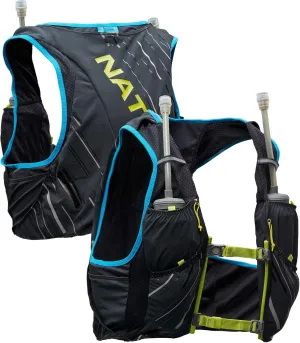 Nathan Men's Pinnacle Race Vest 4L Hydration Pack, Two 20 oz Soft Flasks, Running, Hiking, Water-Resistant, Moisture Wicking, Adjustable Straps