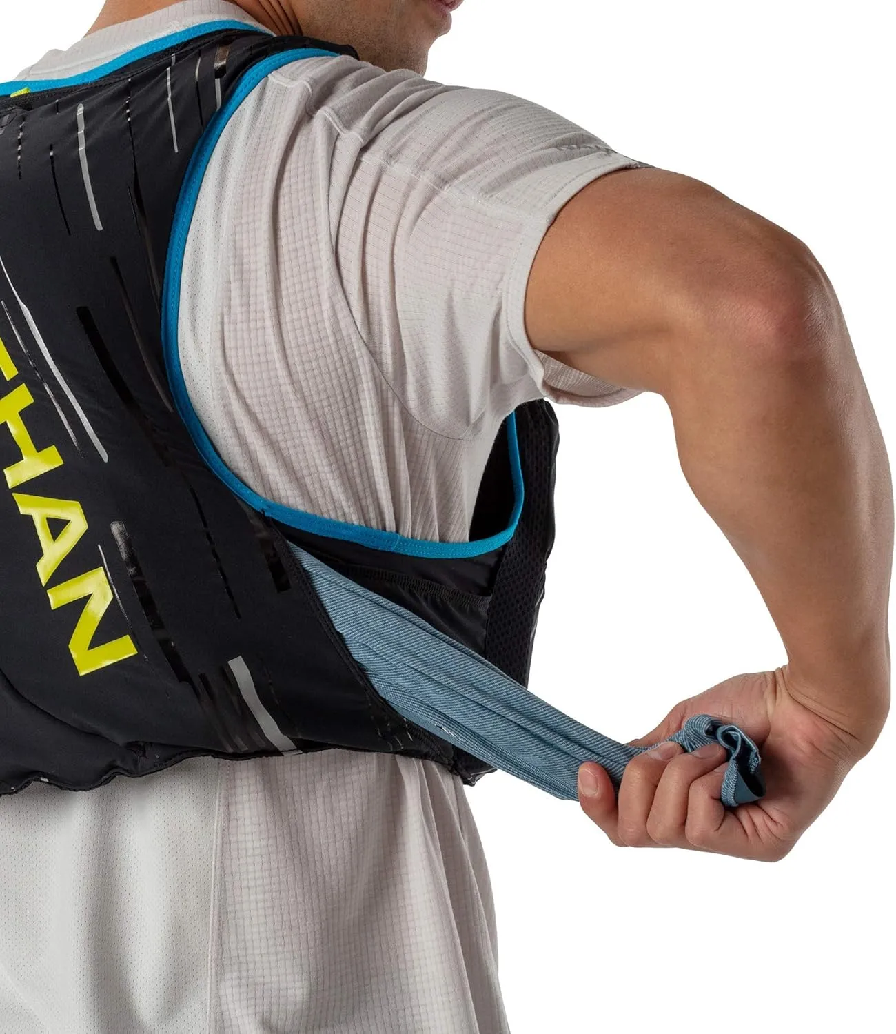 Nathan Men's Pinnacle Race Vest 4L Hydration Pack, Two 20 oz Soft Flasks, Running, Hiking, Water-Resistant, Moisture Wicking, Adjustable Straps