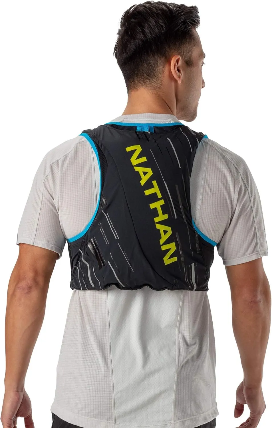 Nathan Men's Pinnacle Race Vest 4L Hydration Pack, Two 20 oz Soft Flasks, Running, Hiking, Water-Resistant, Moisture Wicking, Adjustable Straps