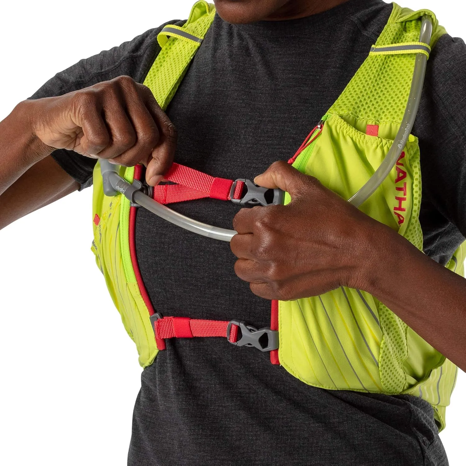 Nathan Unisex Pinnacle Race Vest w/ 12L Hydration Pack, Running Vest with Water Bladder, Hydration Vest for Running Women, Water-Resistant, Moisture Wicking