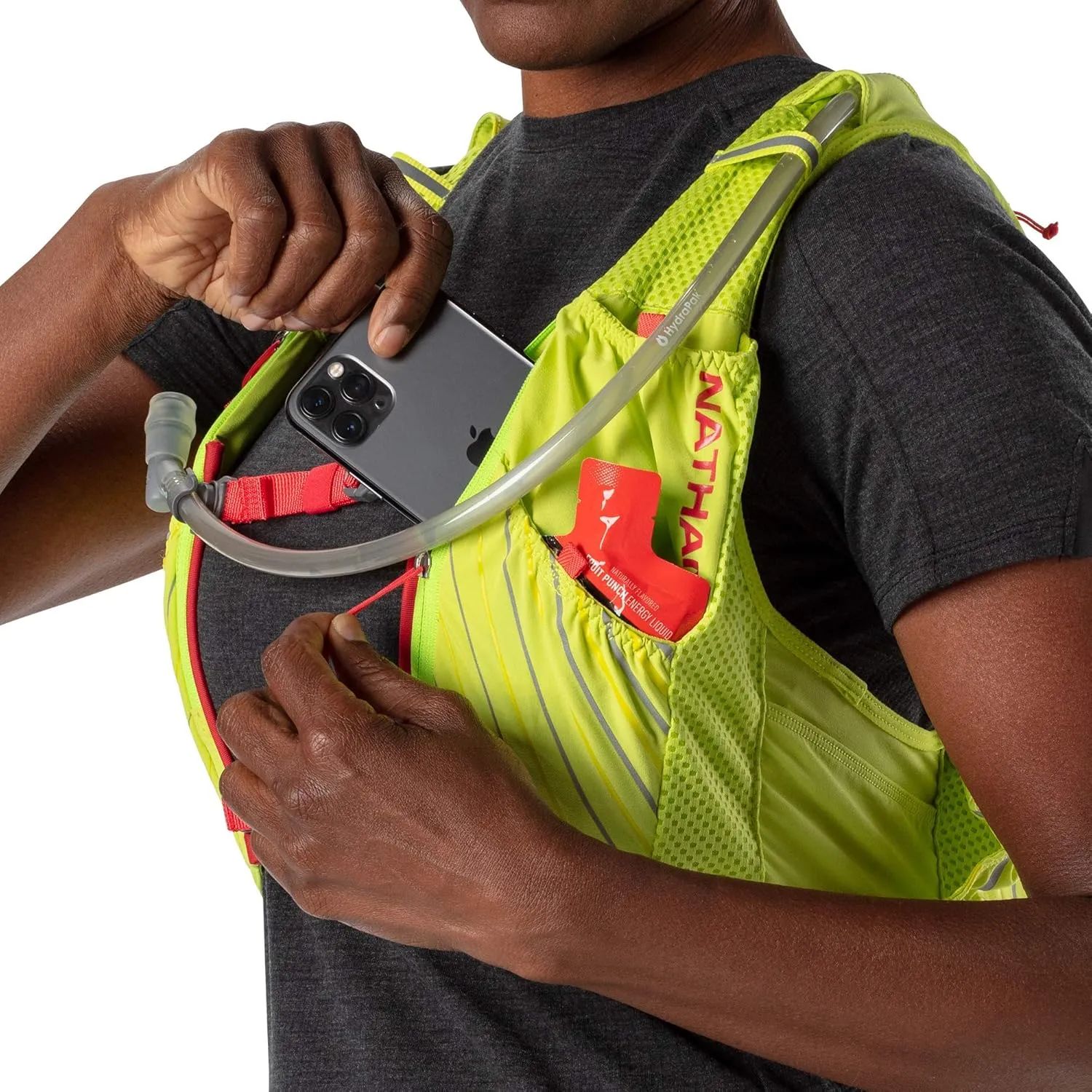 Nathan Unisex Pinnacle Race Vest w/ 12L Hydration Pack, Running Vest with Water Bladder, Hydration Vest for Running Women, Water-Resistant, Moisture Wicking