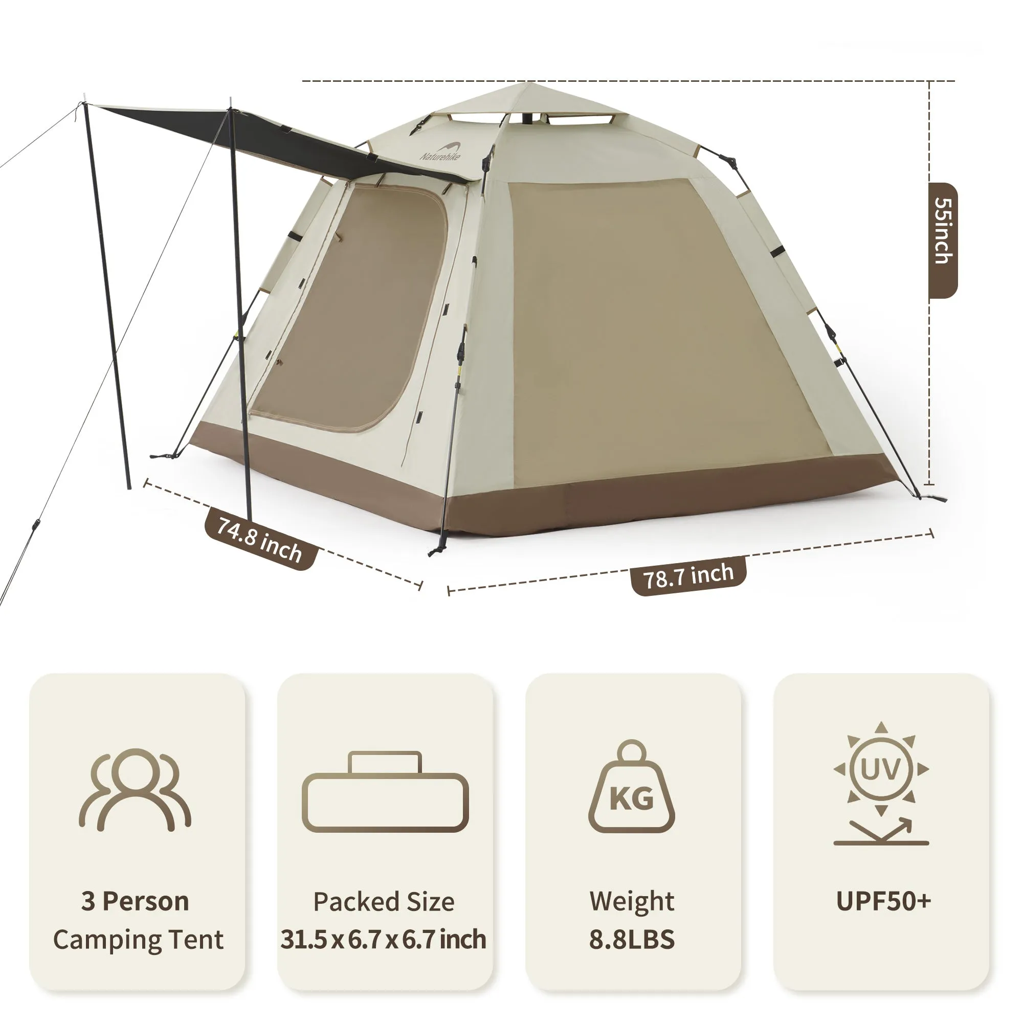 Naturehike Ango Picnic Automatic 3 persons Tent