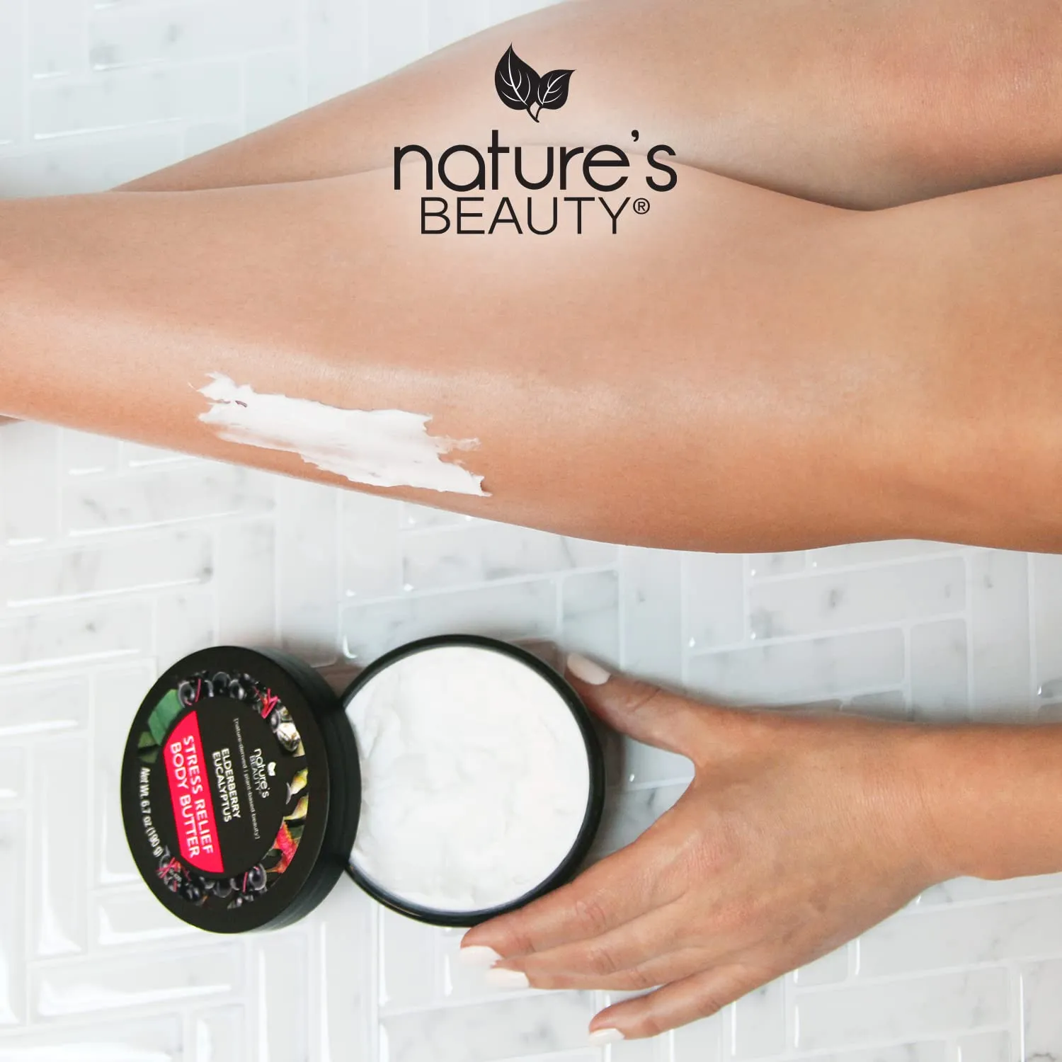 Nature's Beauty Elderberry Eucalyptus Stress Relief Body Butter Multi-Pack - Luxury Moisturizer, Unwind   Restore Your Skin, Made w/Shea Butter, Avocado   Sweet Almond Oil, 6.7 oz (2 Pack)
