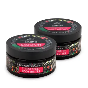 Nature's Beauty Elderberry Eucalyptus Stress Relief Body Butter Multi-Pack - Luxury Moisturizer, Unwind   Restore Your Skin, Made w/Shea Butter, Avocado   Sweet Almond Oil, 6.7 oz (2 Pack)