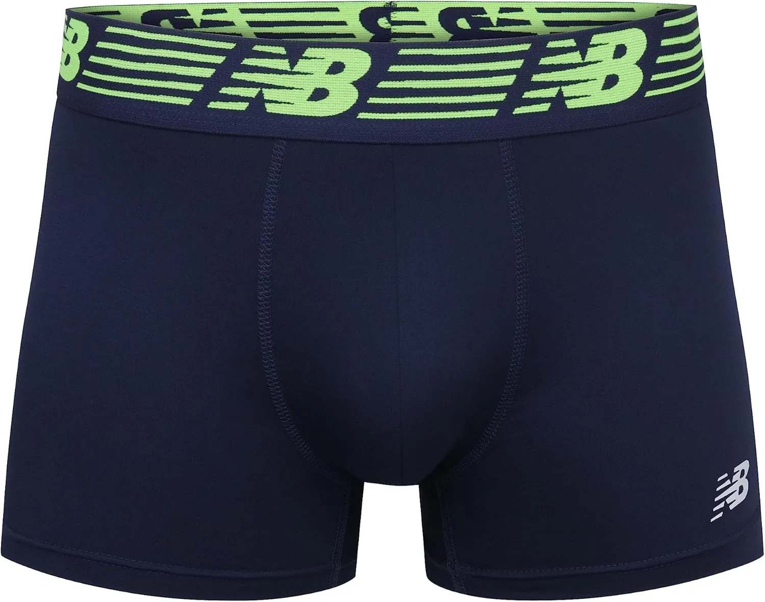 New Balance Men's No Fly Trunks Underwear, Jacquard Waistband, Breathable Lightweight, Moisture Wicking (3 Pack)